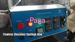 Máquina pequena de revestimento de chocolate Papa com túnel de resfriamento de 10 metros